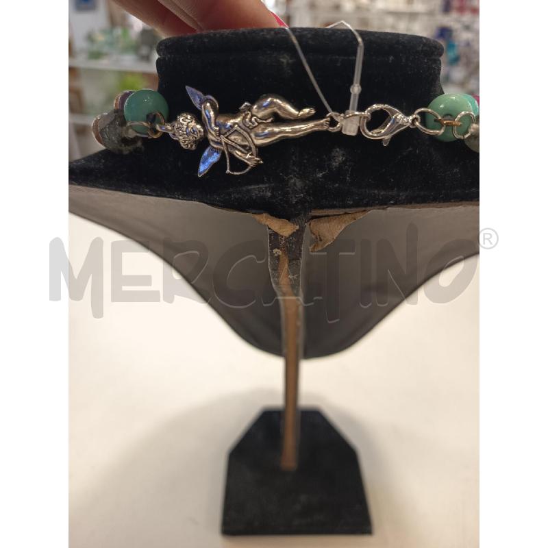 COLLANA FILO DOPPIO PIETRE COLORATE CHIUSURA ANGELO | Mercatino dell'Usato Roma rebibbia 3