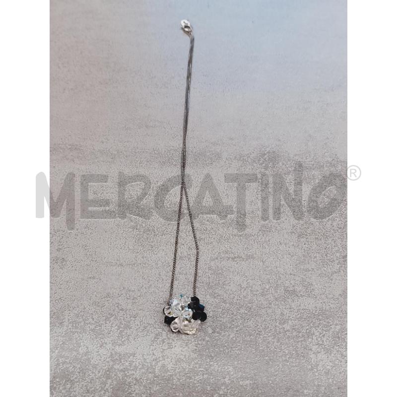 COLLANA FINA ARG PEND CRISTALLI NERI/TRASP | Mercatino dell'Usato Roma rebibbia 1