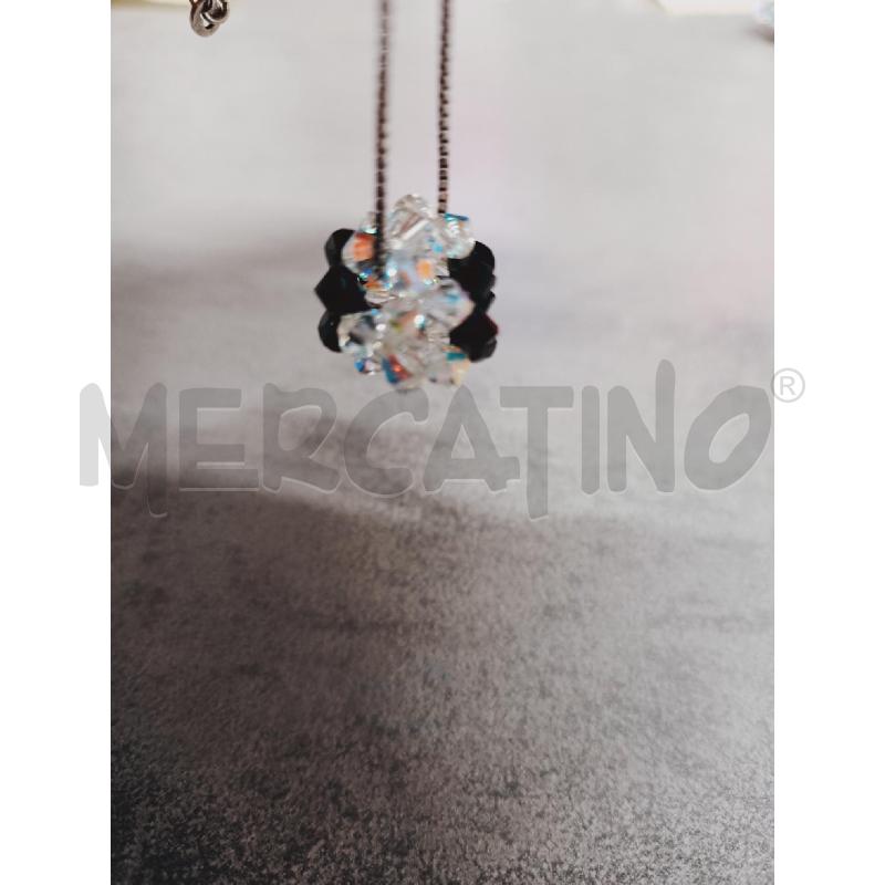 COLLANA FINA ARG PEND CRISTALLI NERI/TRASP | Mercatino dell'Usato Roma rebibbia 2