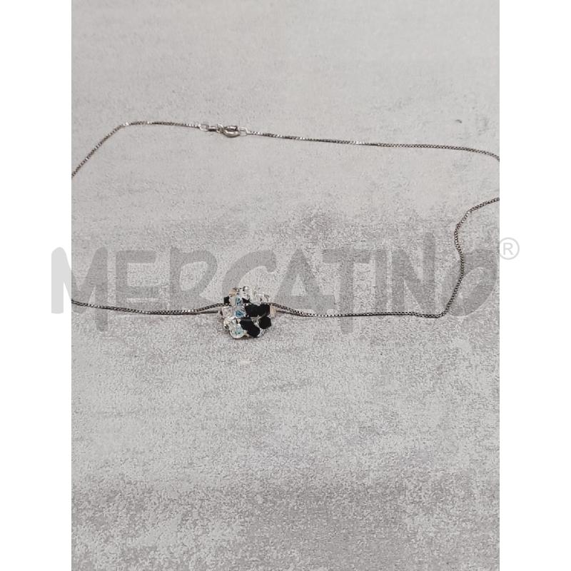COLLANA FINA ARG PEND CRISTALLI NERI/TRASP | Mercatino dell'Usato Roma rebibbia 3