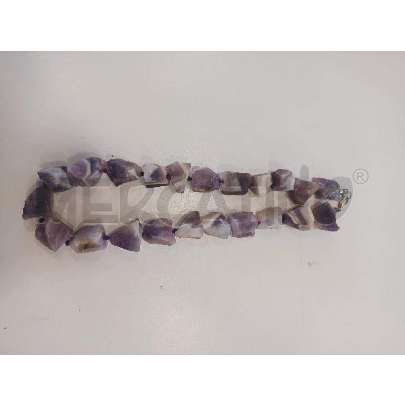 COLLANA FRAMMENTI AMETISTA GREZZA CHIUSURA CROMO | Mercatino dell'Usato Roma rebibbia 1