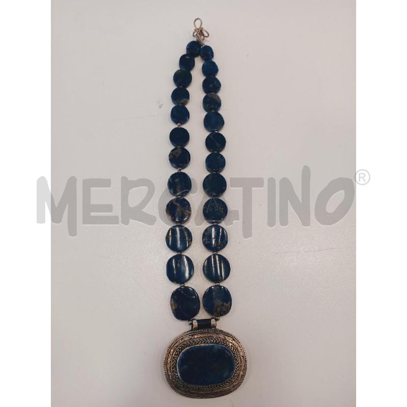 COLLANA LAPIS CERCHI CENTRALE OVALE CROMO  | Mercatino dell'Usato Roma rebibbia 1