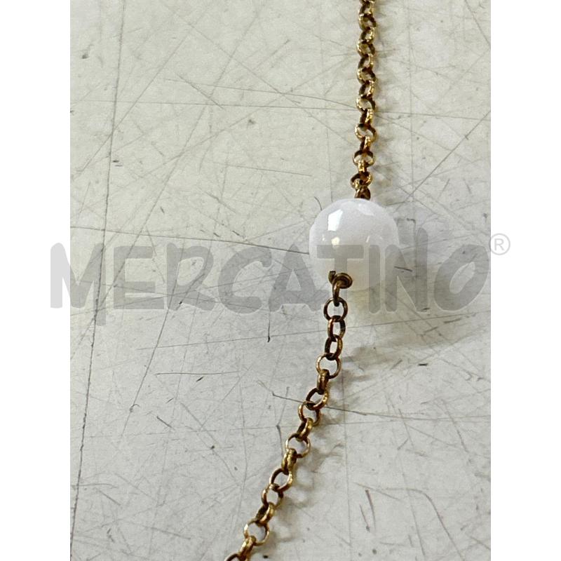 COLLANA LUNGA ARG DORATO SFERE BIANCHE  | Mercatino dell'Usato Roma rebibbia 2