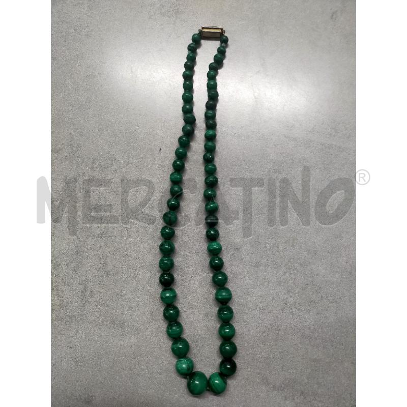 COLLANA MALACHITE CHIUSURA PLACCATURA ARG  | Mercatino dell'Usato Roma rebibbia 1