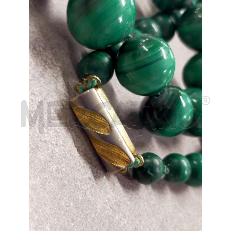 COLLANA MALACHITE CHIUSURA PLACCATURA ARG  | Mercatino dell'Usato Roma rebibbia 2