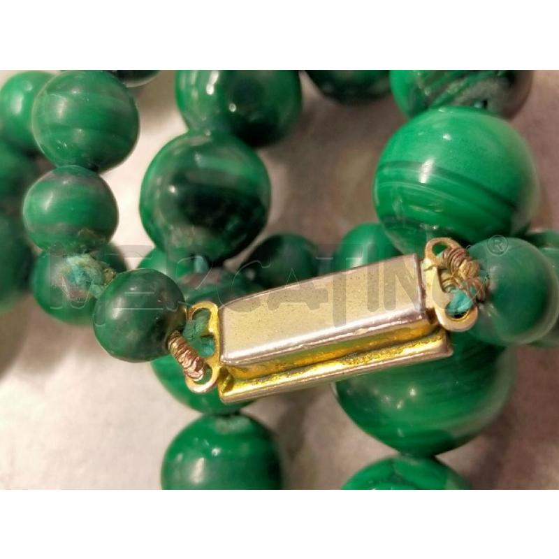 COLLANA MALACHITE CHIUSURA PLACCATURA ARG  | Mercatino dell'Usato Roma rebibbia 3