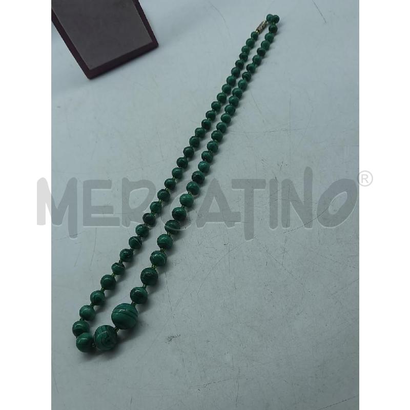 COLLANA MALACHITE VERDE PERLINE CENTRALI | Mercatino dell'Usato Roma rebibbia 3
