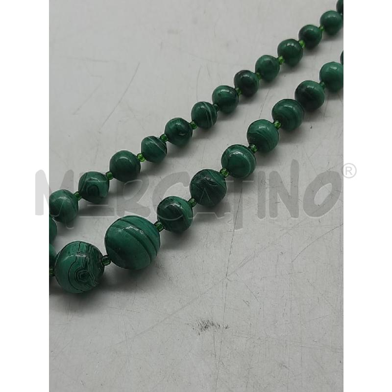 COLLANA MALACHITE VERDE PERLINE CENTRALI | Mercatino dell'Usato Roma rebibbia 4