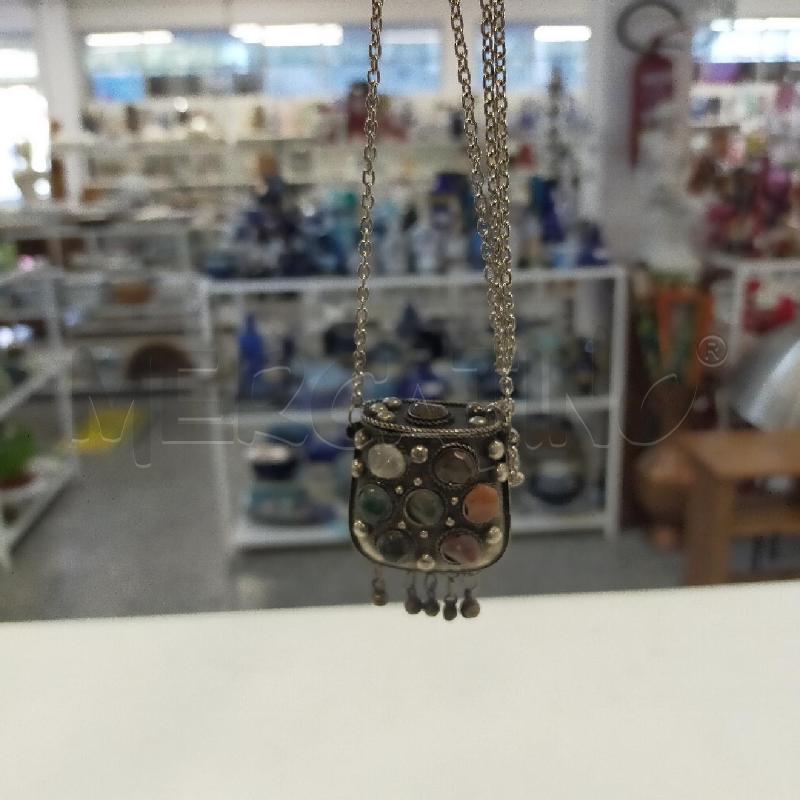 COLLANA METALLO CROMO PIETRE COLORATE | Mercatino dell'Usato Roma rebibbia 1