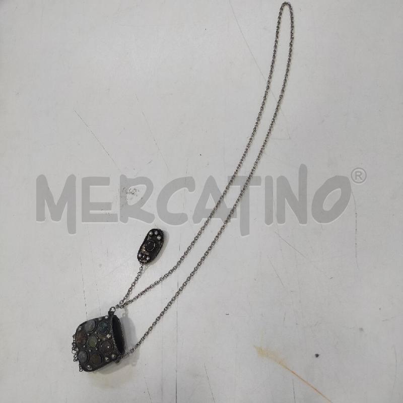 COLLANA METALLO CROMO PIETRE COLORATE | Mercatino dell'Usato Roma rebibbia 3