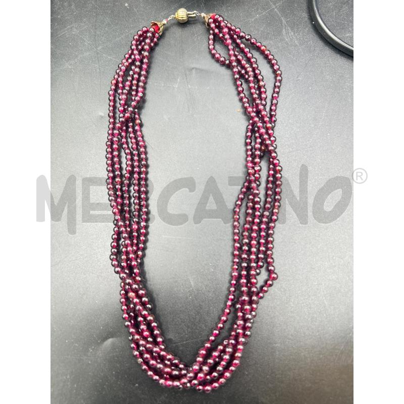 COLLANA MULTIFILO MICRO SFERE VIOLA | Mercatino dell'Usato Roma rebibbia 1