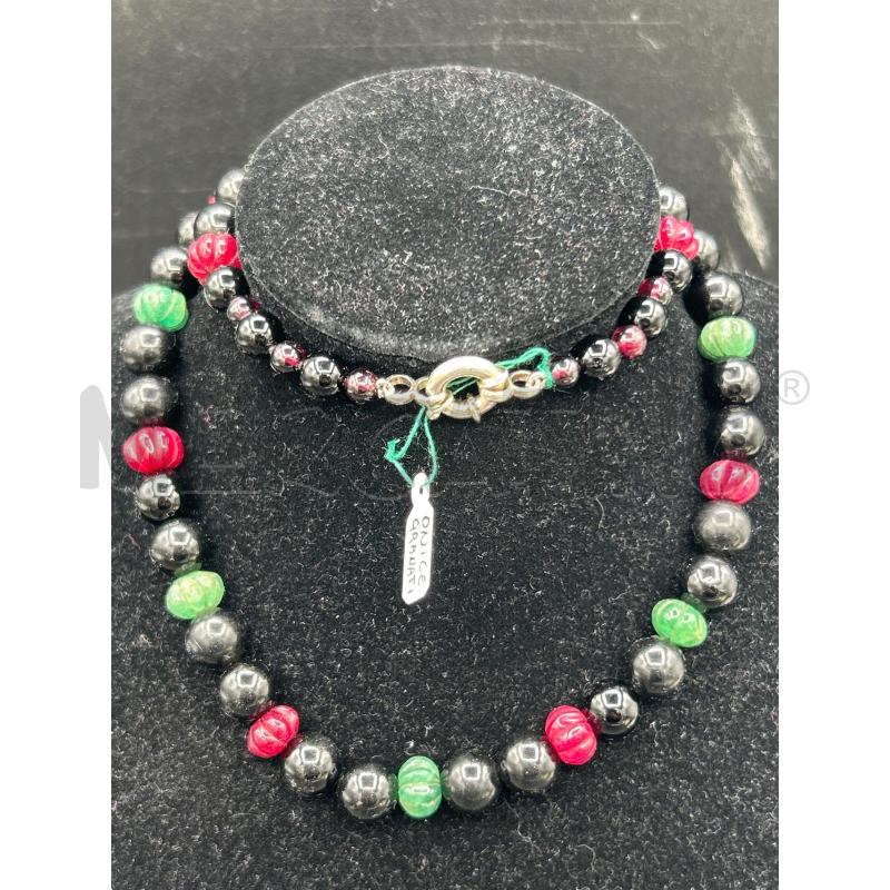 COLLANA ONICE/GRANITO CHIUSURA ARGENTO  | Mercatino dell'Usato Roma rebibbia 1