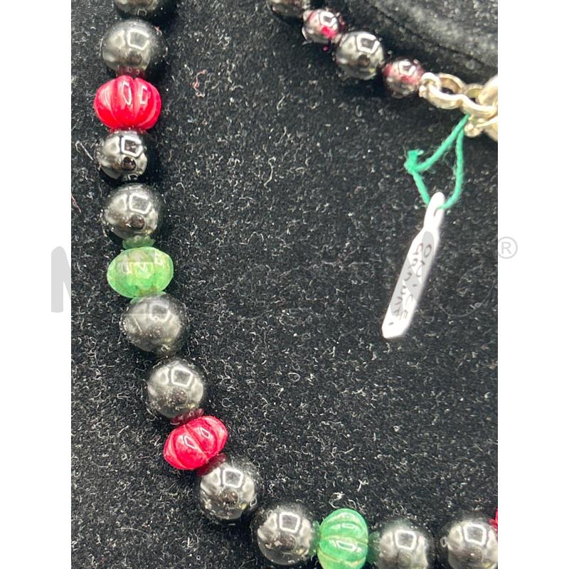 COLLANA ONICE/GRANITO CHIUSURA ARGENTO  | Mercatino dell'Usato Roma rebibbia 2