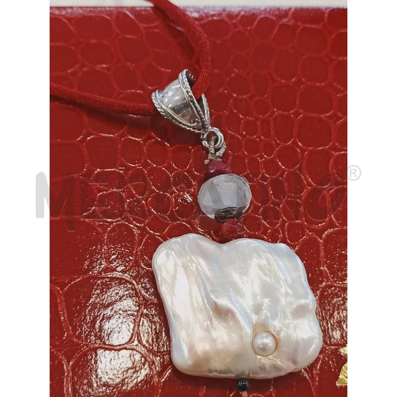 COLLANA PENDENTE PERLA QUADRATA | Mercatino dell'Usato Roma rebibbia 3