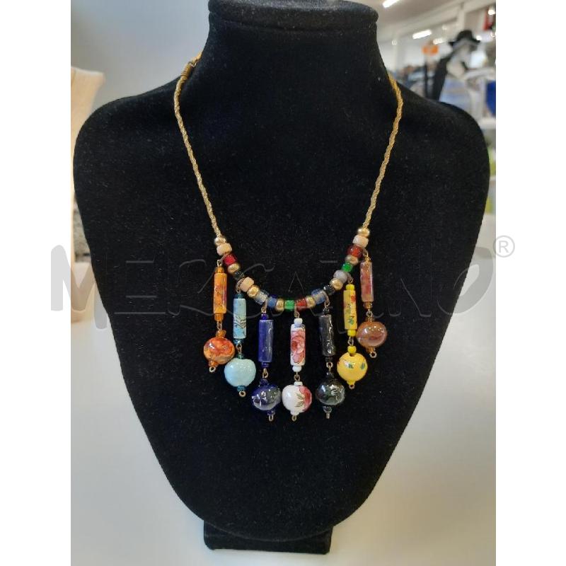 COLLANA PENDENTI CIONDOLI CERAMICA COLORATI | Mercatino dell'Usato Roma rebibbia 1