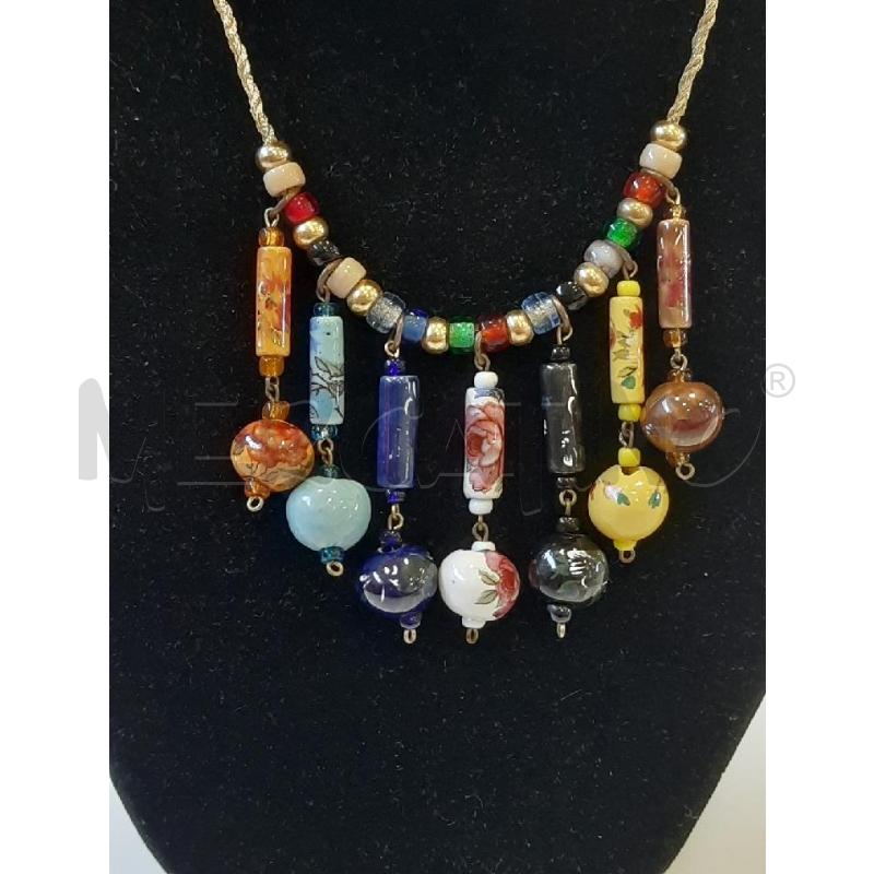 COLLANA PENDENTI CIONDOLI CERAMICA COLORATI | Mercatino dell'Usato Roma rebibbia 2