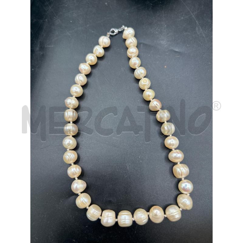 COLLANA PERLE DI FIUME ROSA | Mercatino dell'Usato Roma rebibbia 1