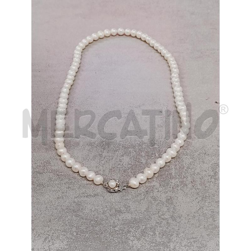 COLLANA PERLE VERE CHIUSURA FIORE  | Mercatino dell'Usato Roma rebibbia 1
