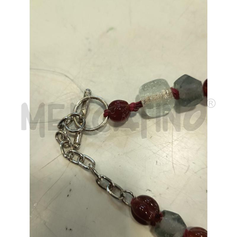 COLLANA PIETRE ROSSE E GRIGIE | Mercatino dell'Usato Roma rebibbia 3