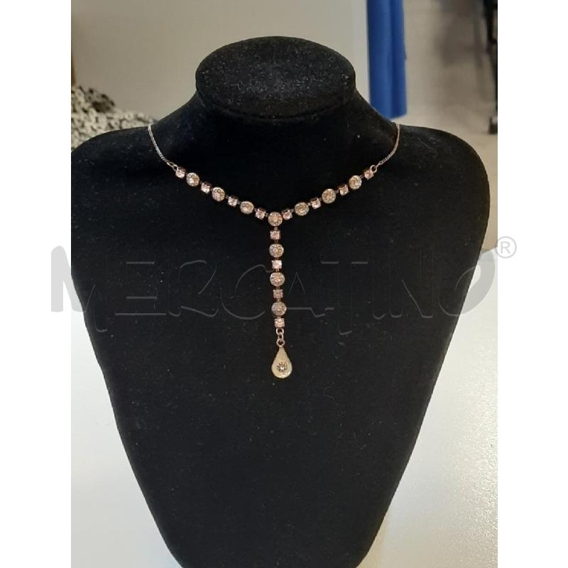 COLLANA RAMATA PENTENDE STRASS ROSA | Mercatino dell'Usato Roma rebibbia 2