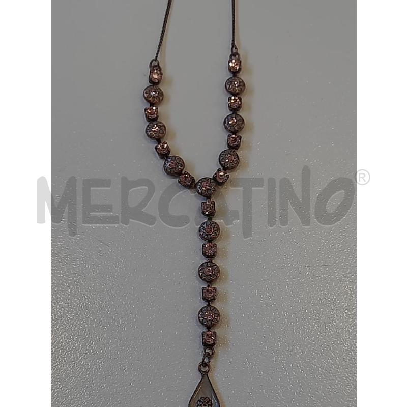 COLLANA RAMATA PENTENDE STRASS ROSA | Mercatino dell'Usato Roma rebibbia 3