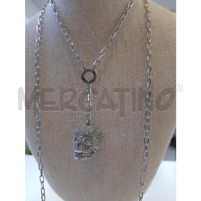 COLLANA REBECCA CROMO PENDENTE TESCHIO | Mercatino dell'Usato Roma rebibbia 2