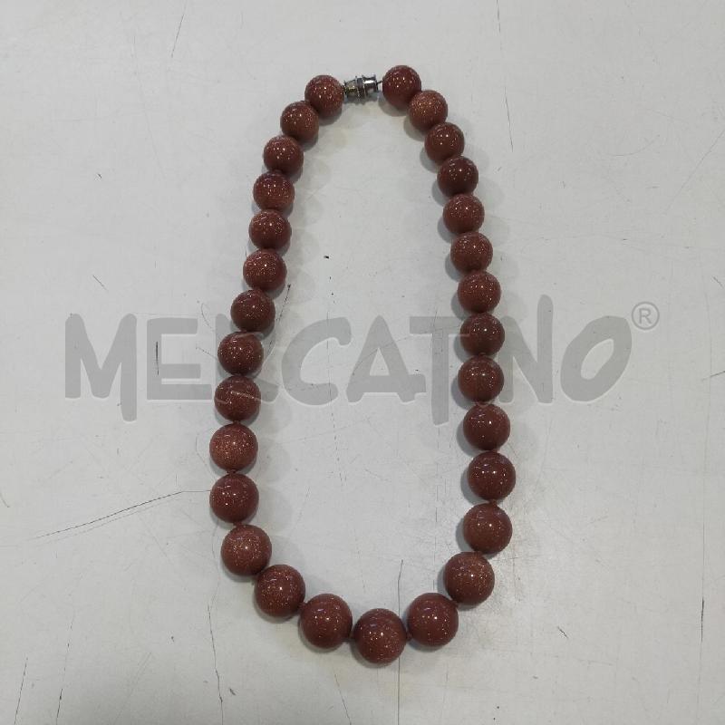 COLLANA SFERE MARRONI GLITTER | Mercatino dell'Usato Roma rebibbia 1