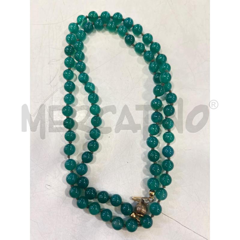 COLLANA SFERE VERDE ACQUA CHIUSURA TONDA  | Mercatino dell'Usato Roma rebibbia 1
