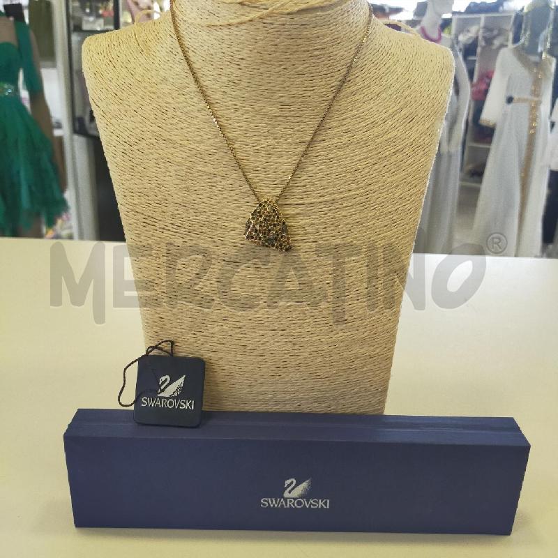 COLLANA SWAROVSKI DORATA PENDENTE TRIANGOLO STRASS | Mercatino dell'Usato Roma rebibbia 1