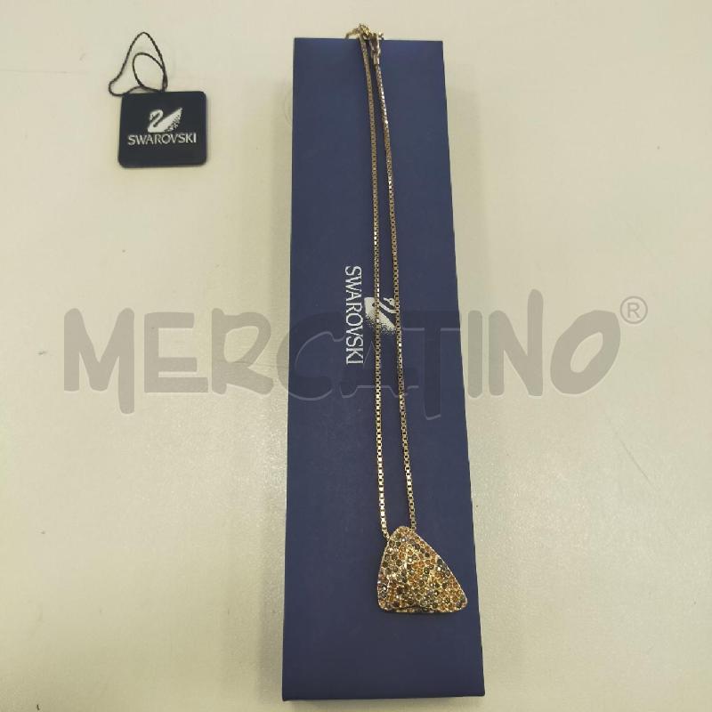 COLLANA SWAROVSKI DORATA PENDENTE TRIANGOLO STRASS | Mercatino dell'Usato Roma rebibbia 4