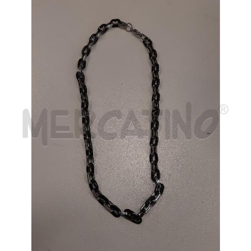 COLLANA UOMO INTRECCIATA NERA CROMO | Mercatino dell'Usato Roma rebibbia 2