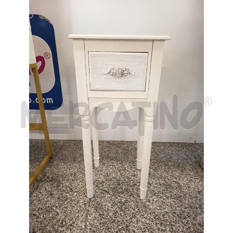 COMODINO ALTO 1 CASS BIANCO  | Mercatino dell'Usato Roma rebibbia 1