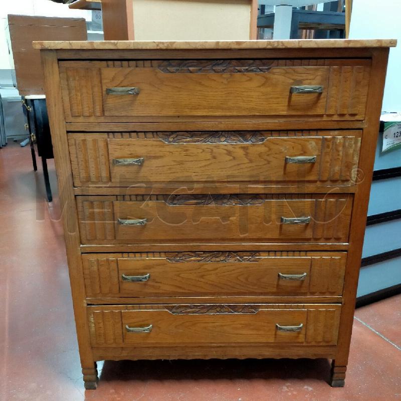 COMO' LEGNO 4 CASSETTI PIANO MARMO ROSA DA RIV | Mercatino dell'Usato Roma rebibbia 1