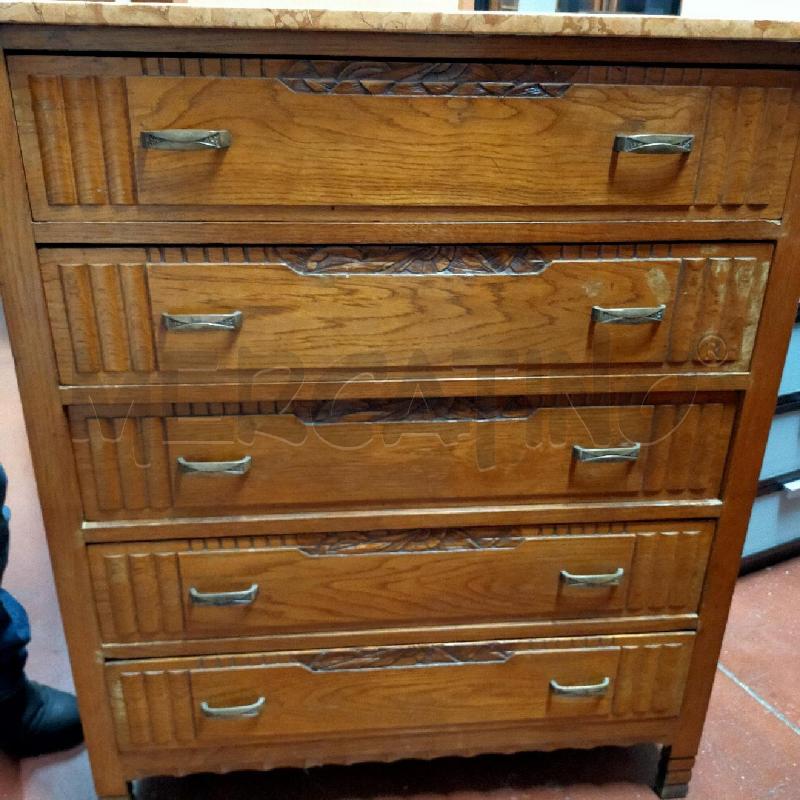 COMO' LEGNO 4 CASSETTI PIANO MARMO ROSA DA RIV | Mercatino dell'Usato Roma rebibbia 4