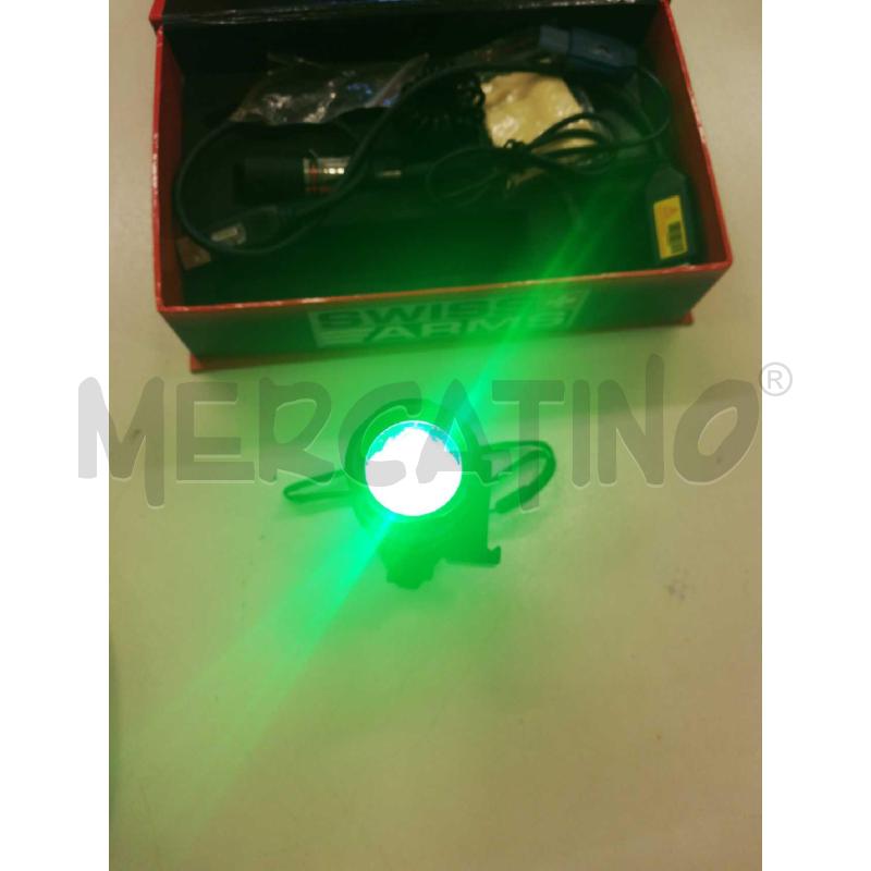 COMPACT RECHARGEABLE GREEN LED FLASHLIGHT (12V+220V+COLLIER 25,4MM+CABLE USB) | Mercatino dell'Usato Roma rebibbia 3
