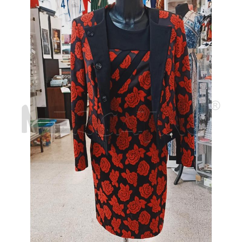 COMPLETO DONNA CANNELLA  GIACCA+VESTIT NERO ROSE ROSSE | Mercatino dell'Usato Roma rebibbia 2