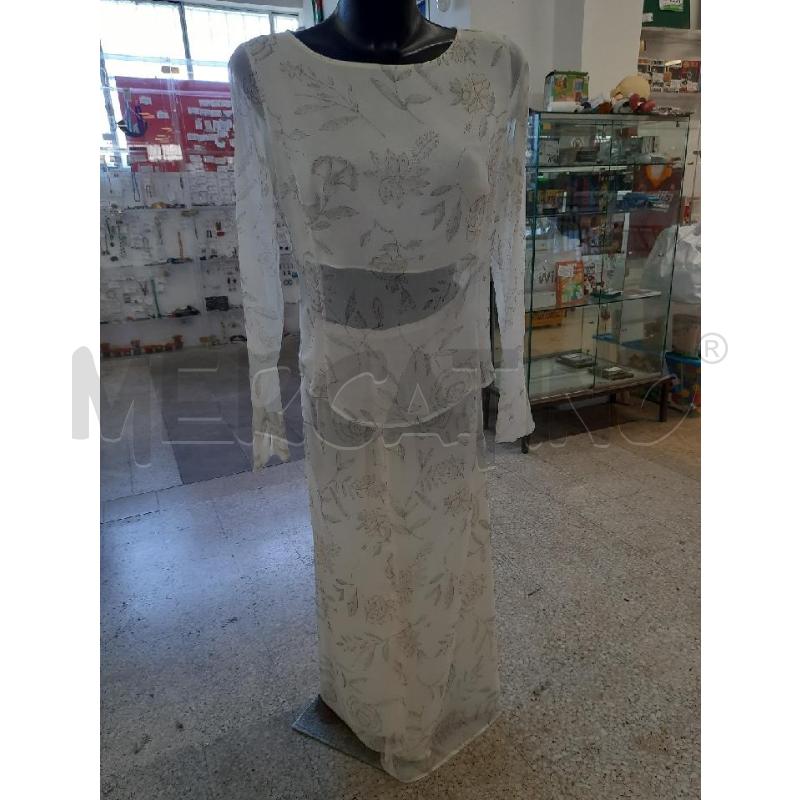 COMPLETO DONNA GONNA+MAGLIA BEIGE FIORI GR | Mercatino dell'Usato Roma rebibbia 1