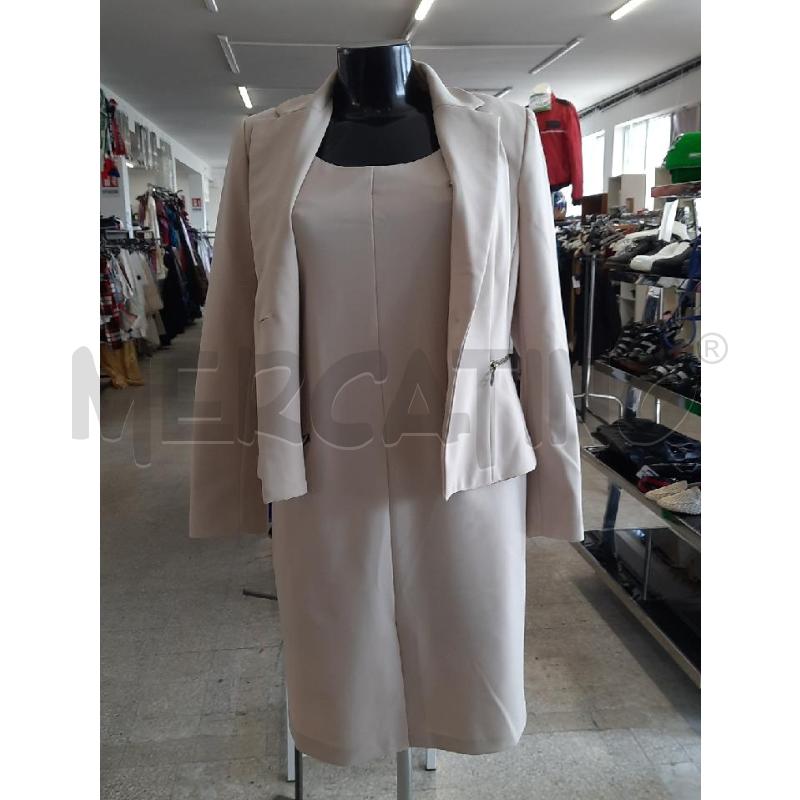 COMPLETO DONNA SANDRO FERRONE BEIGE GIACCA E VESTITO | Mercatino dell'Usato Roma rebibbia 3