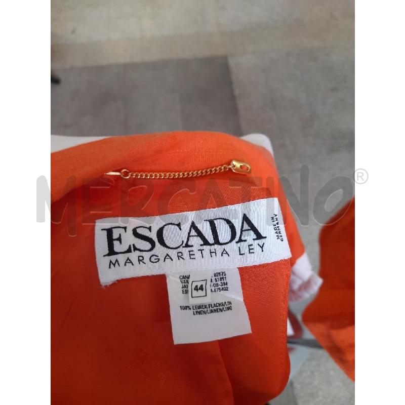 COMPLETO DONNA VESTITO GIACCA ESCADA ARANCIONE FASCIA BIANCA | Mercatino dell'Usato Roma rebibbia 3