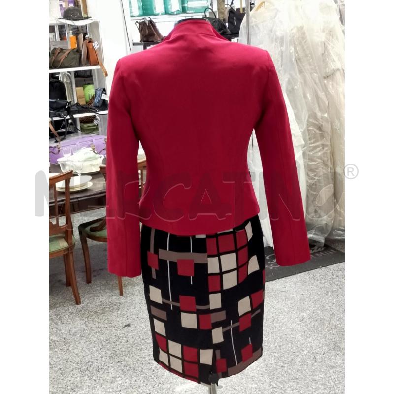 COMPLETO DONNA VESTITO NERO QUADRETTI GIACCA ROSSA EDAS | Mercatino dell'Usato Roma rebibbia 2