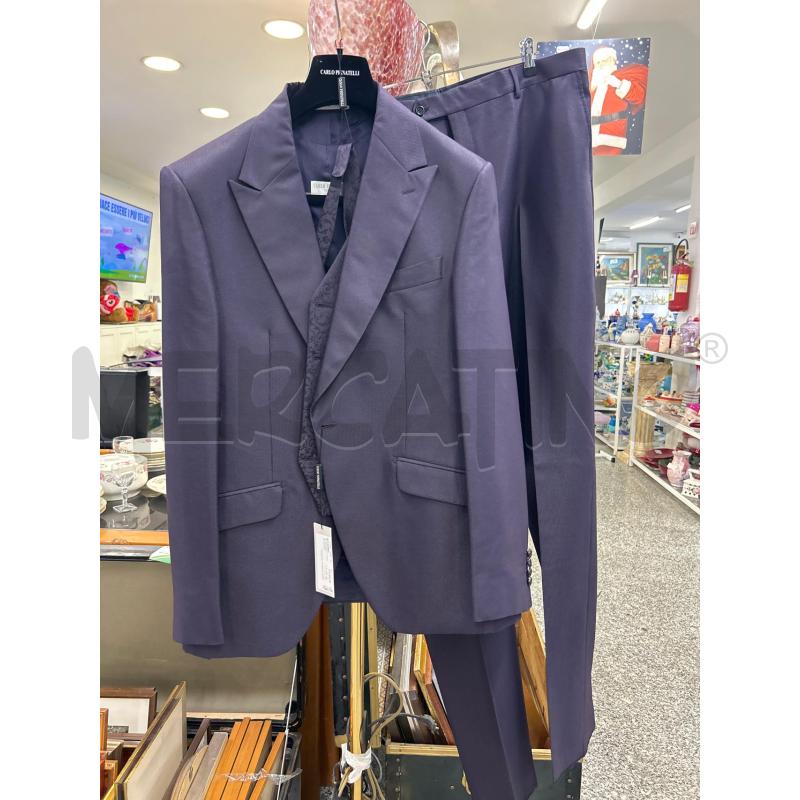 COMPLETO UOMO CARLO PIGNATELLI VIOLA SCURO DAMASCATO TG56 PZ4 | Mercatino dell'Usato Roma rebibbia 1