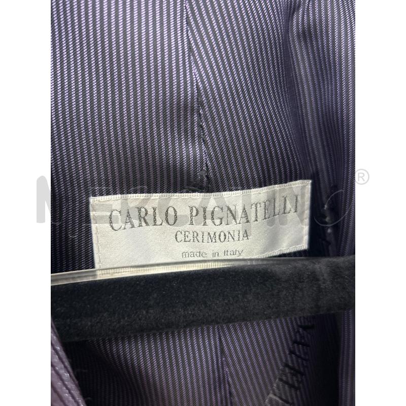 COMPLETO UOMO CARLO PIGNATELLI VIOLA SCURO DAMASCATO TG56 PZ4 | Mercatino dell'Usato Roma rebibbia 3