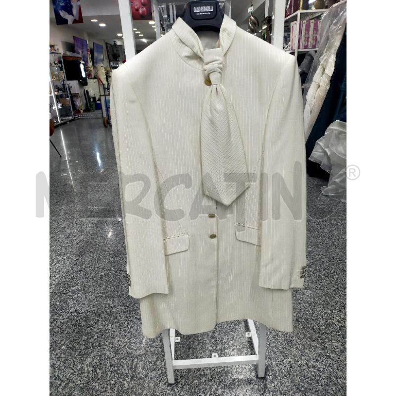 COMPLETO UOMO CERIMONIA AVORIO RIGHE TG48 PZ4 | Mercatino dell'Usato Roma rebibbia 1