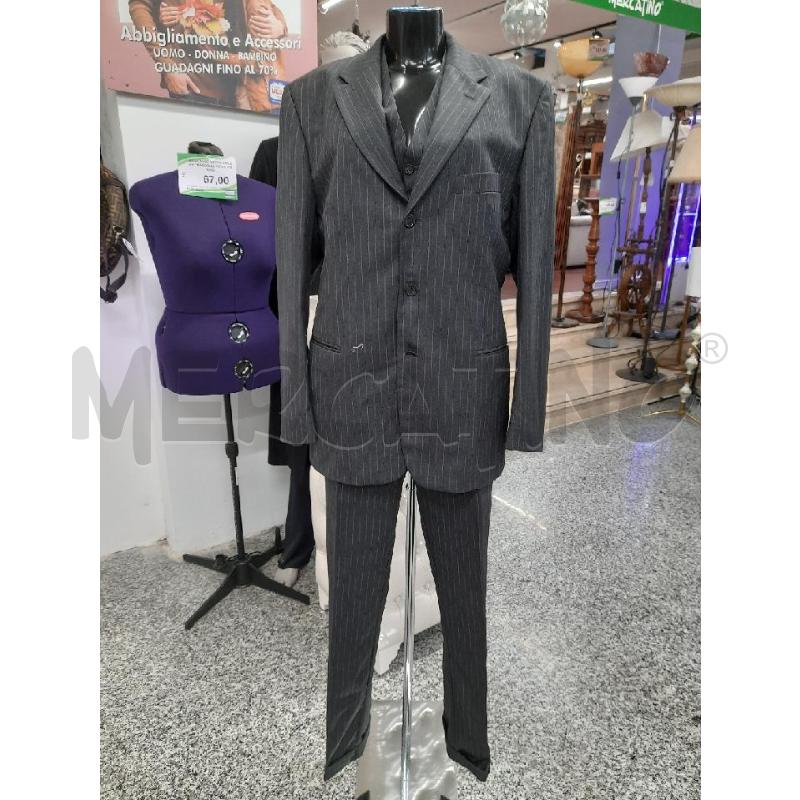 COMPLETO UOMO SUPER 100'S GRIGIO RIGHE C TG50 | Mercatino dell'Usato Roma rebibbia 1