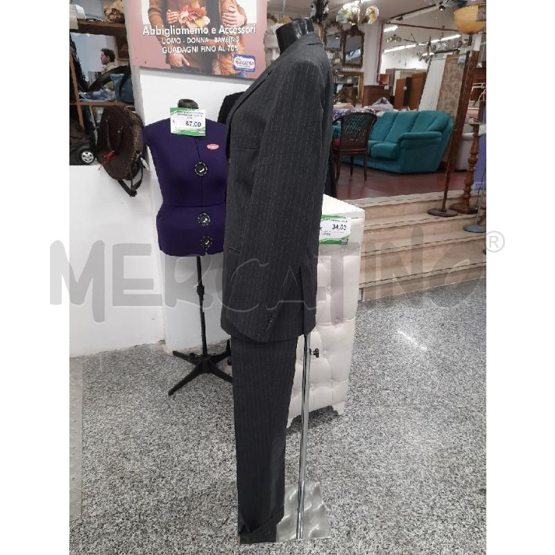 COMPLETO UOMO SUPER 100'S GRIGIO RIGHE C TG50 | Mercatino dell'Usato Roma rebibbia 3