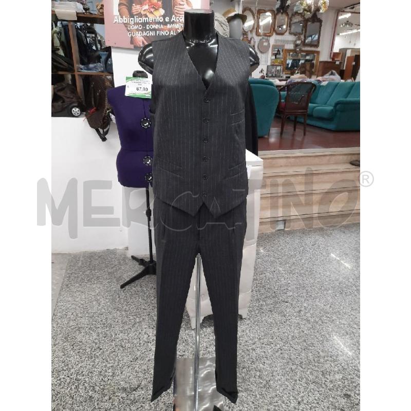 COMPLETO UOMO SUPER 100'S GRIGIO RIGHE C TG50 | Mercatino dell'Usato Roma rebibbia 4