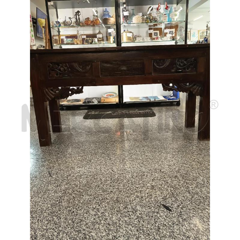CONSOLLE LEGNO SCURO LAVORATO 1 CASSETTO | Mercatino dell'Usato Roma rebibbia 2