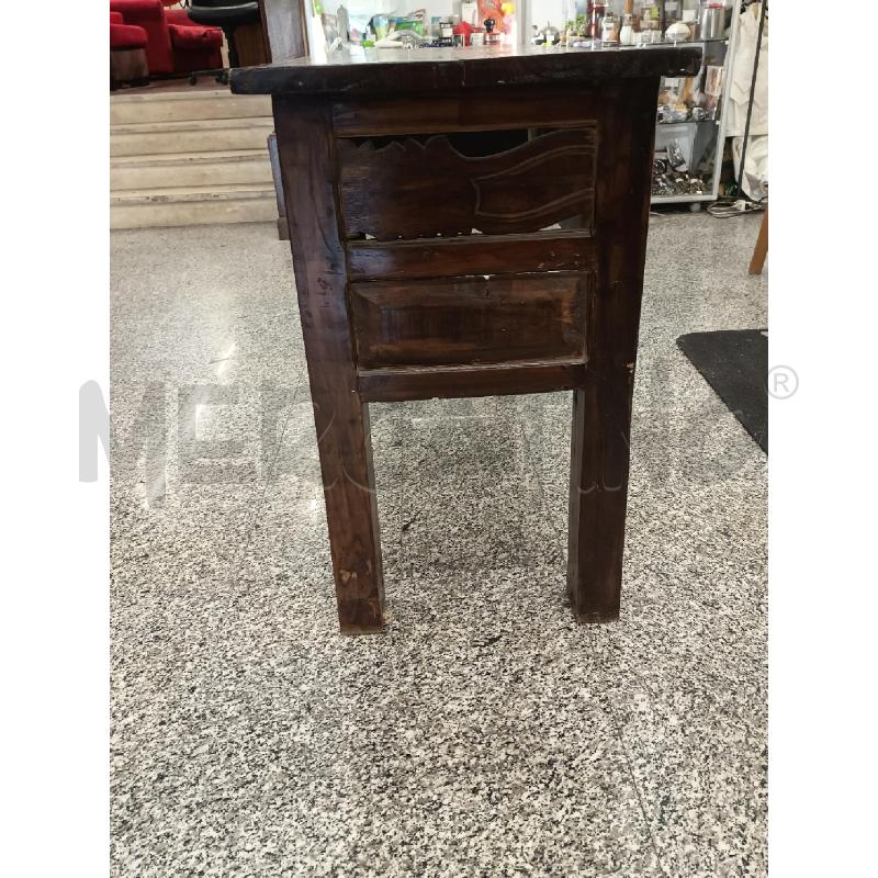 CONSOLLE LEGNO SCURO LAVORATO 1 CASSETTO | Mercatino dell'Usato Roma rebibbia 3