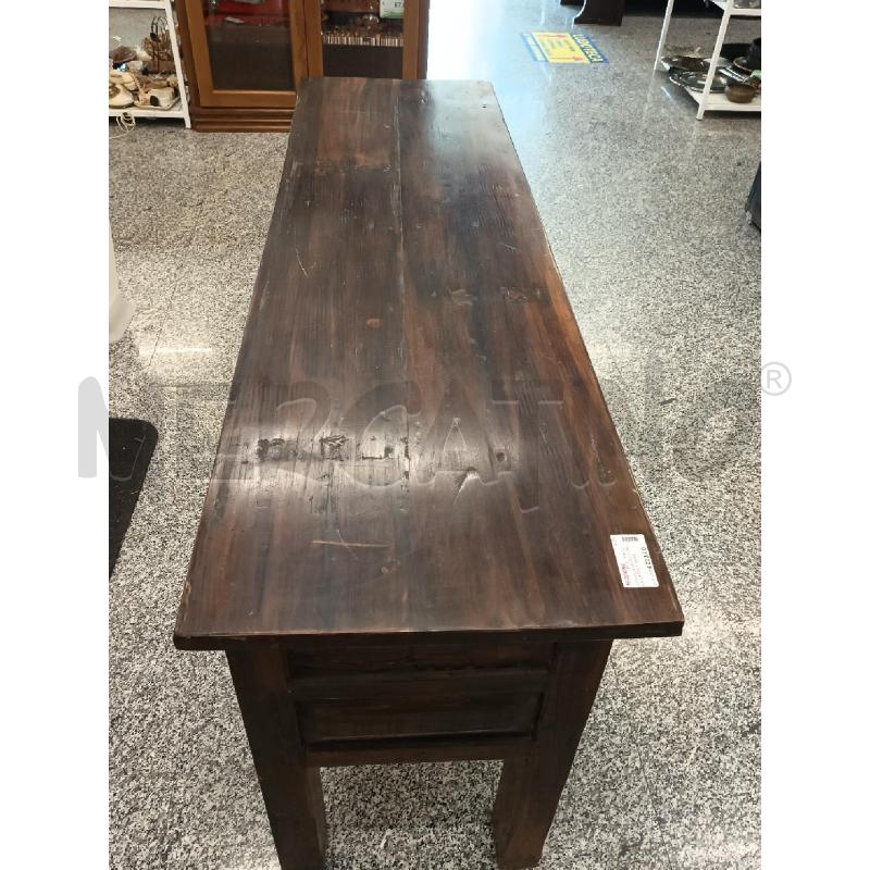 CONSOLLE LEGNO SCURO LAVORATO 1 CASSETTO | Mercatino dell'Usato Roma rebibbia 5