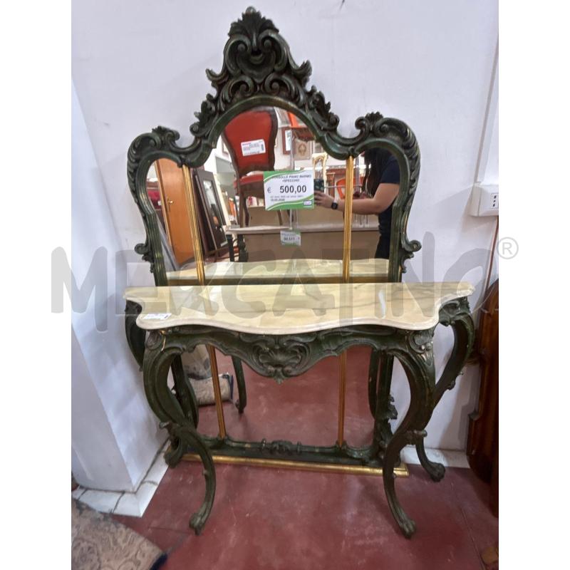 CONSOLLE PIANO MARMO +SPECCHIO  | Mercatino dell'Usato Roma rebibbia 1